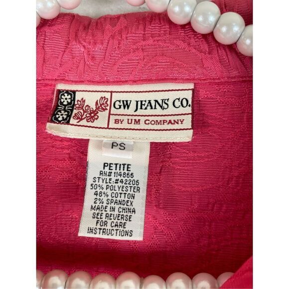 GW JEANS CO. BY UM COMPANY Women’s Pink Jacket Blazer Size Petite Small - Picture 3 of 7